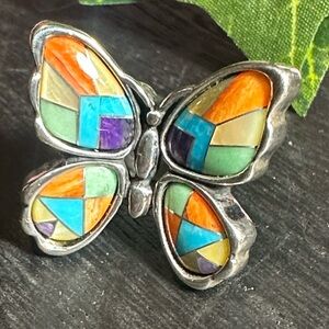 Carolyn Pollack ring 925 sterling silver butterfly size 6